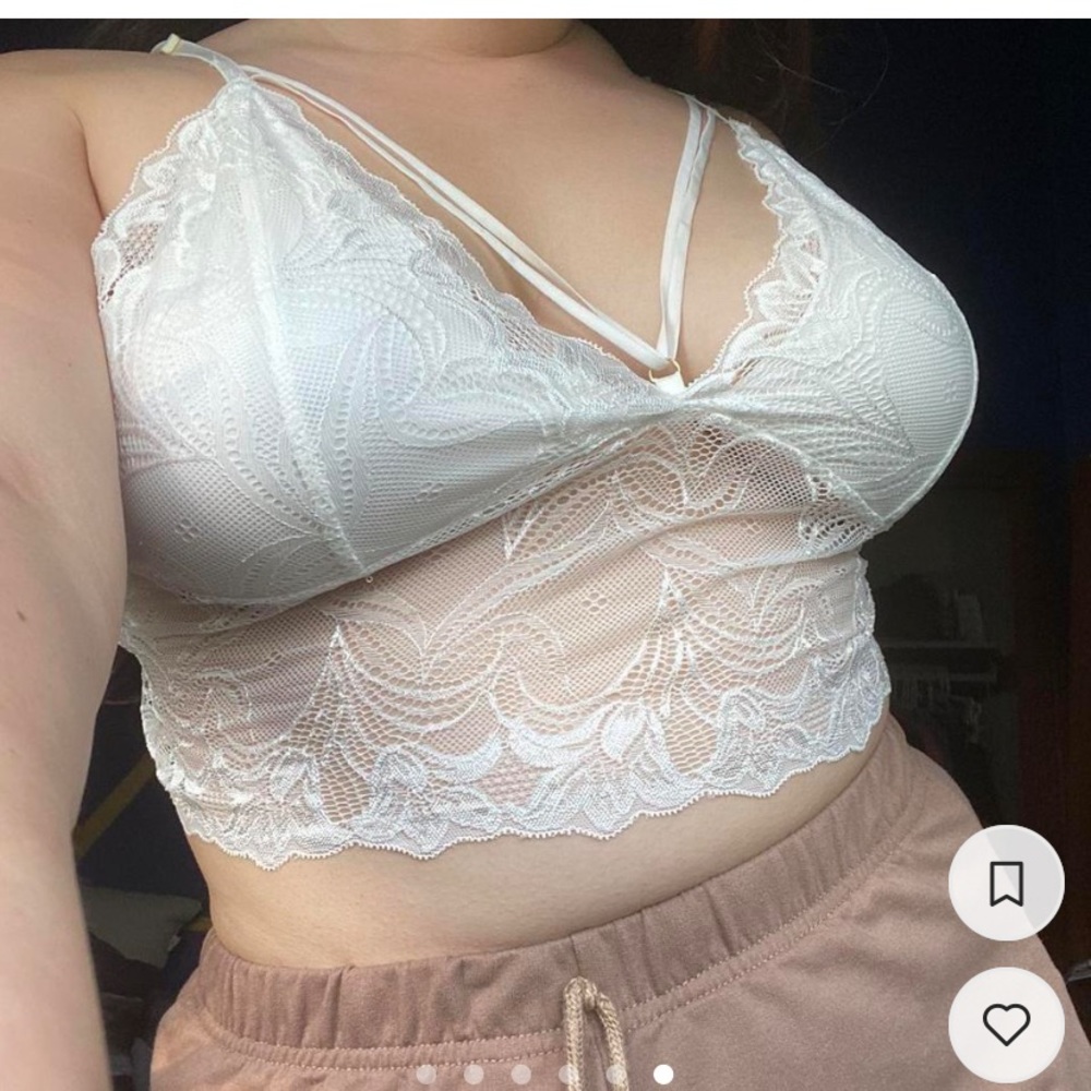 Coquette White Lace Crop Top - Picture 4 of 4